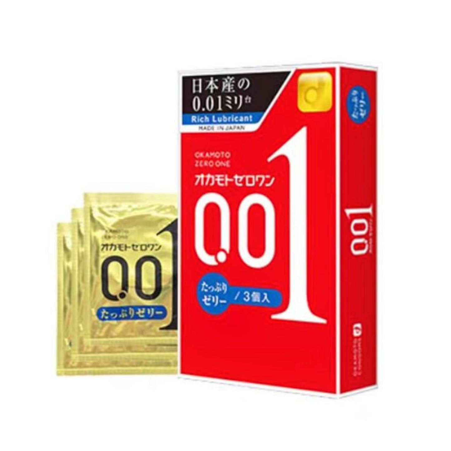 岡本Okamoto 0.01 潤滑劑加量 日本版(PU)安全套 (3片裝)