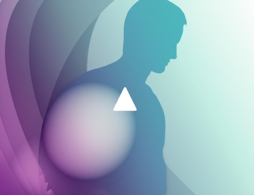 男性健康與潛在風險的抽象警示圖。