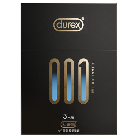 杜蕾斯001 水性聚氨酯倍潤(PU)安全套 (3片裝)